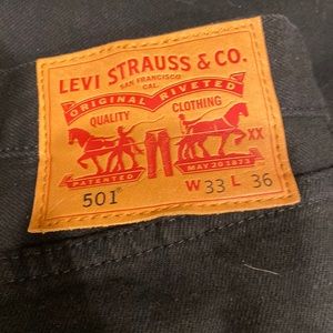 Levi’s 501 black jeans size 33x36, NWOT, New never worn